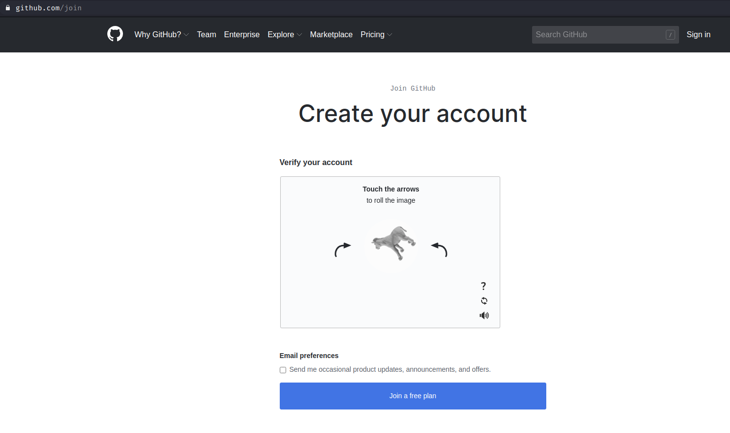 Imagem mostrando uma validação de conta solicitada pelo git