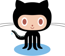 Ilustração logo do GitHub, um gato preto