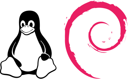 Ilustração logo do Git Hub e logo do Debian